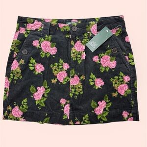 Wild fable cute corduroy mini skirt with Pink Floral Print Nwt size 6